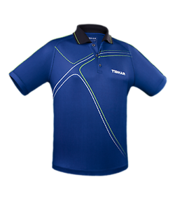 Tibhar Maillot Metro Poly bleu Chemise de tennis table Polo Table/Badminton