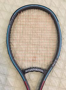 VINTAGE 80's ROSSIGNOL FCX MIDSIZE GRAPHITE TENNIS RACKET 4 3/8 LEATHER FRANCE