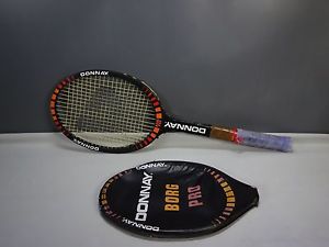 Donnay Borg Pro Tennis Racquet Light 5 Vintage Wooden Racket with Cover Belgium