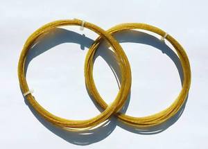 (4) SETS 16G N.G.W. VERSION 2 100% NATURAL GUT TENNIS RACQUET STRING YELLOWCOLOR