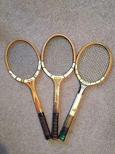 3 Vintage Tennis Rackets Racquet Maxply Dunlop MacGregor Autograph