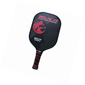 Wolfe X3 3K Carbon Fiber and Graphite - Edged Pickleball Paddle (Red)