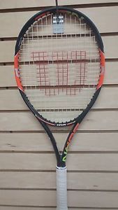 2016 Wilson Burn 100 Used Tennis Racquet-Strung w/ syn gut-4 1/4Grip