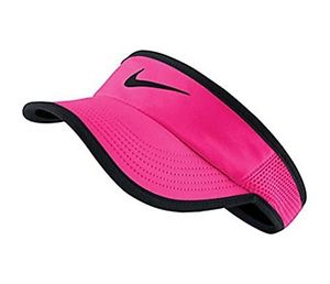 Womens Nike Arobill Featherlight Tennis Visor (Small/Medium HYPER PINK/BLACK)