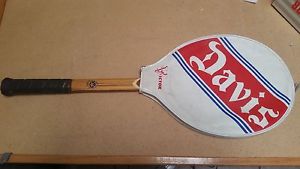 VTG TAD DAVIS IMPERIAL WOODEN TENNIS RACQUET EARLY DESIGN THICK SHAFT RARE