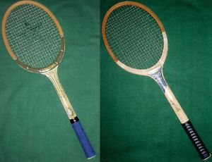 Pair Vintage Spalding Pancho Gonzales Prize Cup Pro Champ Wood Tennis Racquets