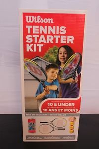 WILSON TENNIS STARTER KIT 2-25" RACKETS NET US OPEN 3 BALLS NEW FREE SHIPPING