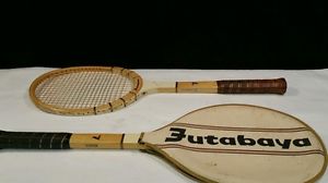 VINTAGE FUTABAYA HI SHOT TENNISE RACKETS+ COVER.