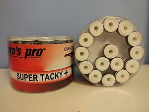 x60 OVERGRIP PROS PRO SUPER TACKY (BLANCOS ). PADEL TENIS BADMINTON OVERGRIPS