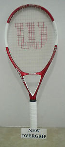 Wilson N Code N Fusion OS 110 Tennis Racquet Racket 4 5/8 - VGC + New Overgrip