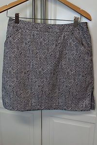 Coral Bay Golf Womans Black / White Poly Spandex Skort Shorts Skirt Sz 8