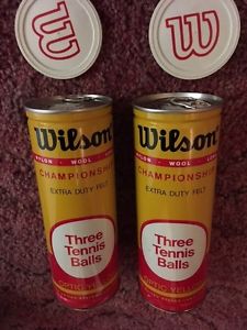 2 Vintage Sealed Cans Wilson Tennis Balls Championship - Tab Pull Open Lid