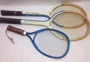 3 Vintage Wooden Rackets 2 Garcia XL300 Boomer Omega