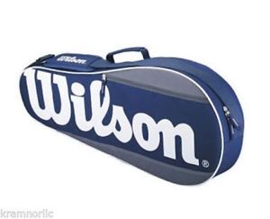 NEW* Wilson Tennis Equipment Bag Carrying Case Holds Up To 3 Rackets - BLUE