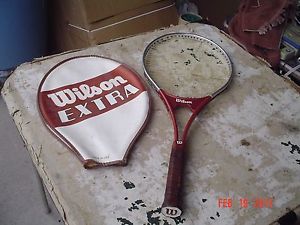 Wilson Extra Aluminum Tennis Racquet w Cover and 4 3/8" L Leather Grip