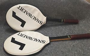 2 Vintage Snauwaert Ren Kern Professional Wood Tennis Racquet