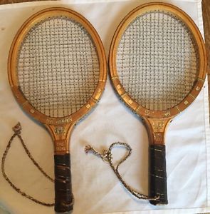 2 Vintage Paddle Racket Ball Racquets Flight Chemold Wooden Tennis