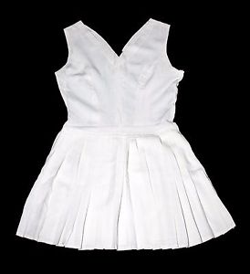 Vintage Teddy Tingling Tennis Dress 1960's Pleats Sleeveless Side Zipper Women