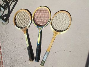 Lot Of 3 Vintage Wood Tennis Racquets - Great for Pinterest Crafts or Collecting