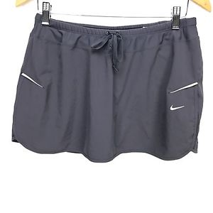 Women's Ladies NIKE Dri-Fit Tennis Gym Golf Fitness Gray Skort Skirt Shorts L