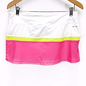 Women's Ladies NIKE Dri-Fit Tennis Gym Golf Fitness Pink Skort Skirt Shorts L