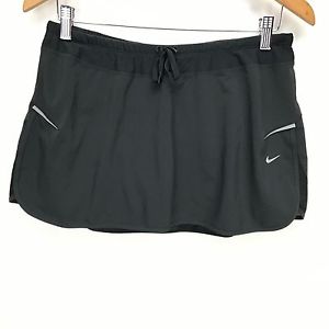 Women's Ladies NIKE Dri-Fit Tennis Gym Golf Fitness Black Skort Skirt Shorts L