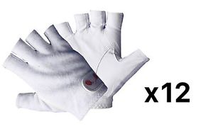 Tourna Women Youth Half Finger Right Tennis Glove Sheep Leather Medium (12-Pack)
