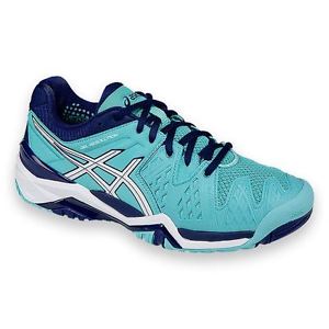 Asics Gel Resolution 6 Women's Tennis Shoes. Sizes 6.5-12.0. Color-Blue/White