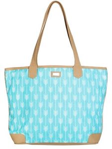 *NEW* Ame and Lulu Beach Tote, Tennis Turquoise and Khaki With Arrows