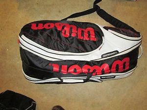 Wilson Tour Tennis Rackets Bag w/ Thermo & Moistureguard Red Black White