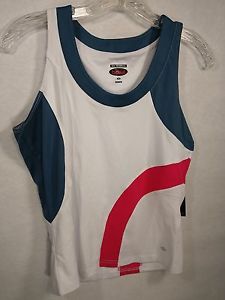 BOLLE TENNIS SHIRT WHITE W/ GRAY/RED TRIM SIZE MEDIUM WICKING UV PROTECT NEW