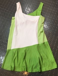 Tail Tech Stretch Travelers Faux Wrap Green White Tennis Dress Size Medium 34