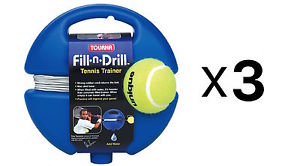 Tourna Fill n Drill Trainer Youth Tennis Practice Kids Aid Youth Tool (3-Pack)