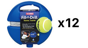 Tourna Fill n Drill Trainer Youth Tennis Practice Kids Aid Youth Tool (12-Pack)