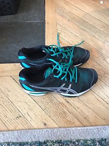 Asics Women's Gel Resolution Size 8 Women's Tennis Shoes Black And Green