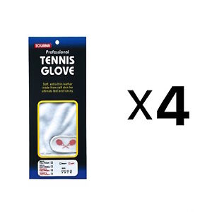 Tourna Men's 1/2 Finger Tennis Glove Soft Sheepskin Leather Right Hand (4-Pack)