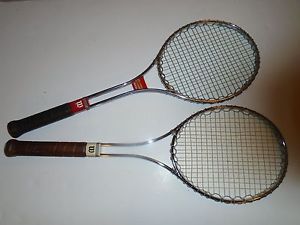 Vintage Steel Wilson T 2000 and T 3000 Tennis Racquets. 4 3/8.