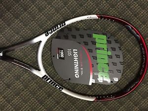 NEW PRINCE LIGHTiNG 105 POWER LEVEL 4-3/8. YONEX OVERGRIP FREE GIFT