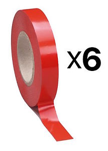 Tourna Tennis Racquet Racket Vinyl Extra Finishing Grip Tape Red Finish (6-Pack)