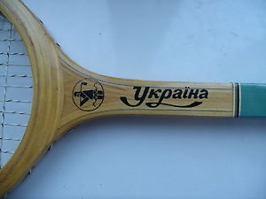 New Vintage Wooden USSR Tennis Racquet Racket Ukraine (ORIGINAL STRINGS)