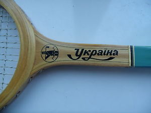 Vintage Wooden USSR Tennis Racquet Racket Ukraine (ORIGINAL STRINGS)