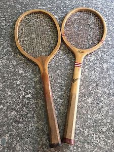 2 Vintage Wooden Tennis Rackets