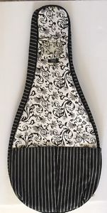 Glove It GloveIt Tennis Racquet Cover Sling Bag Floral Striped Black White NEW