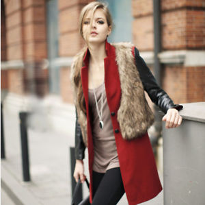 Fashion Women's Warm Outwear Vest Imitation Fox Fur Winter Waistcoat Jacket Coat