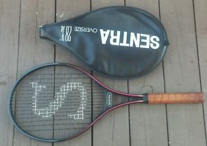 1979-1984 SENTRA SPORTING GOODS Black panther vintage TENNIS RACKET OVER SIZE