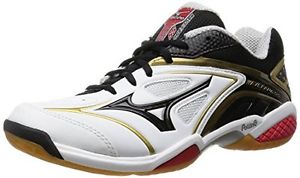 Mizuno Badminton Shoes Wave Fang SS Speed Style 71GA1510 09 White/Black/Gold 255