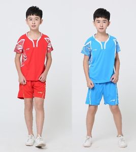 2017 Li Ning Child boy girl Tops Badminton Clothes/tennis Shirt+shorts