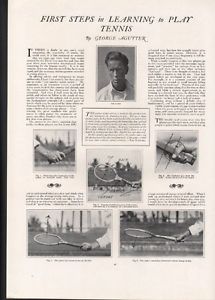 1923 GEORGE AGUTTER LEARN TENNIS HOW-TO GAME PLAY RACKET STROKE COURT 22594