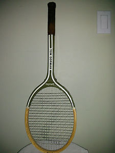 Vintage Tom Gorman Spalding wooden tennis racket, handcrafted in Belgium