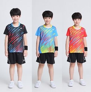 2017 New  Child boy girl Tops Badminton Clothes/tennis Shirt+shorts